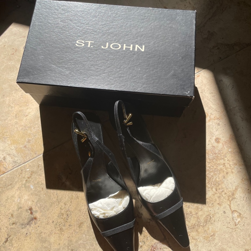 St. John pointed sling back heels